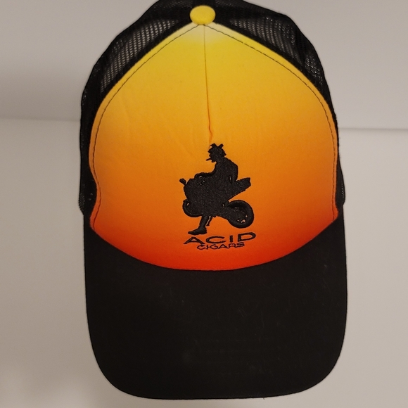DREW ESTATE Acid Cigars Snapback Hat Cap Ombre Motorcycle Sunset - Picture 4 of 9
